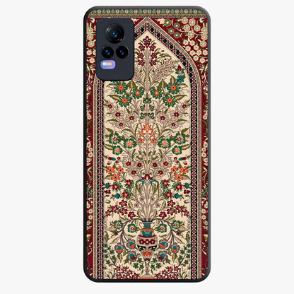 Persian Inspired Glass Case showing flat back view with ornate Persian style pattern artwork and glossy glass finish.