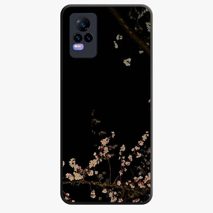 Petal Moon Light With Custom Name Glass Case showing flat back view with floral moonlight artwork and personalized name design.