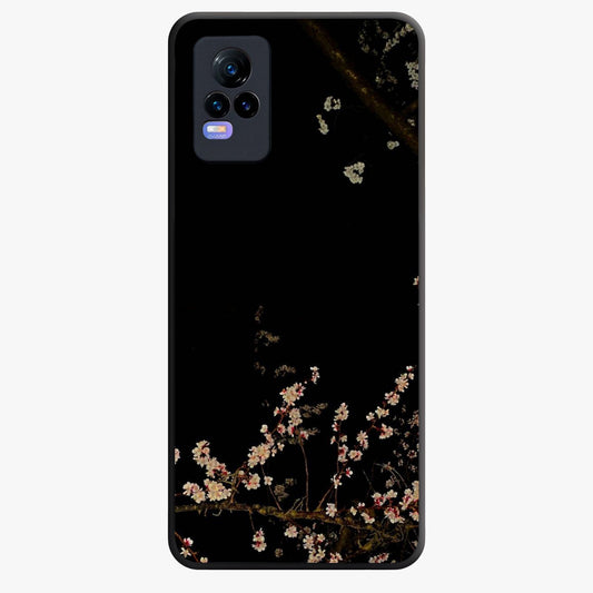 Petal Moon Light With Custom Name Glass Case showing flat back view with floral moonlight artwork and personalized name design.