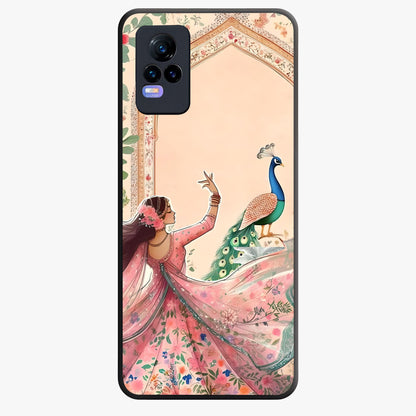 Royal Grace Muse Glass Case showing flat back view with elegant artistic artwork and glossy glass finish.