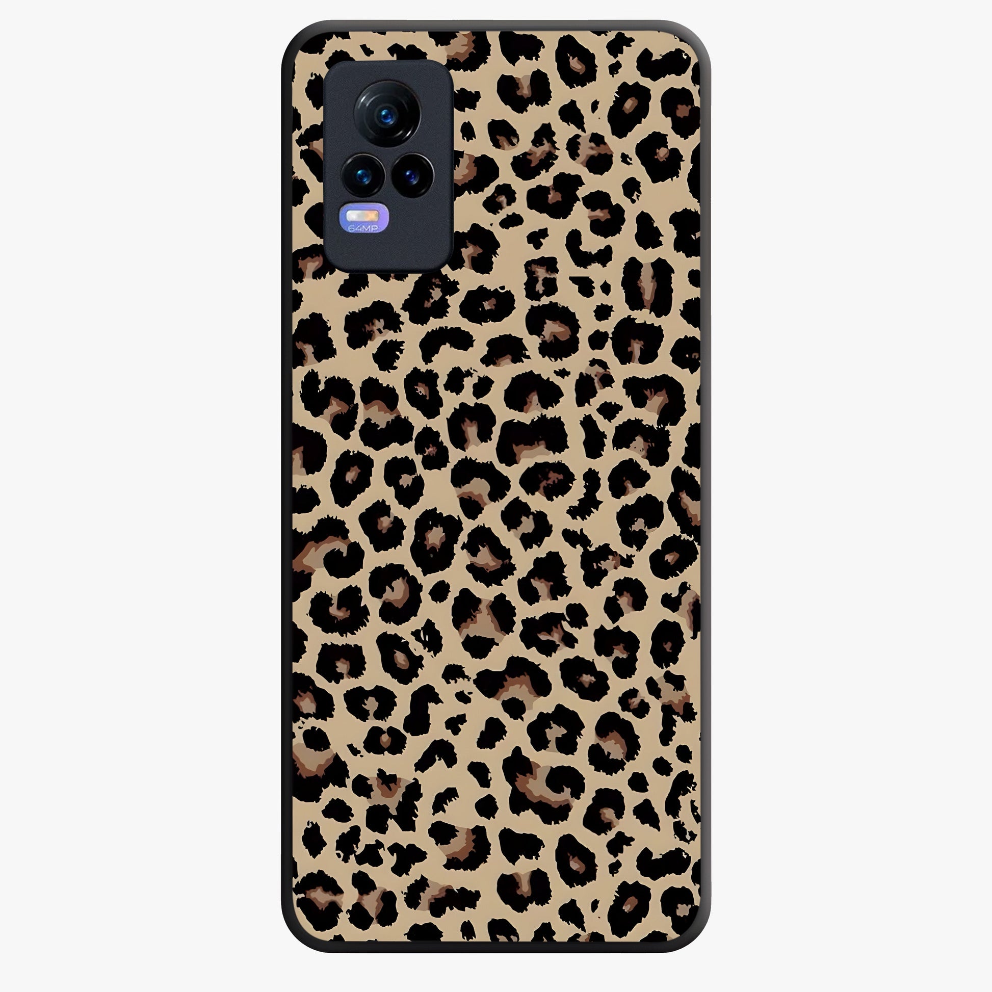 Savage Chic Pattern Glass Case showing flat back view with stylish patterned artwork and glossy glass finish.