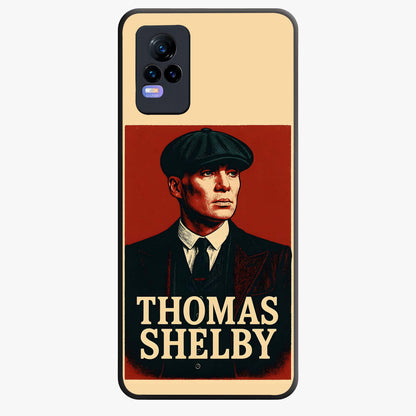 Vintage Mafia Authority Glass Case showing flat back view with bold vintage mafia inspired artwork and glossy glass finish.