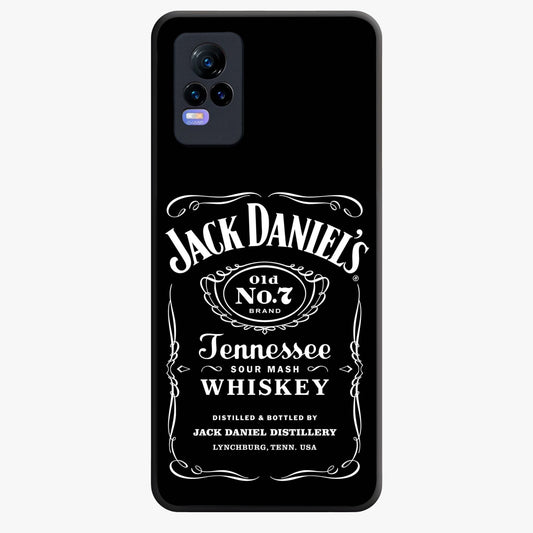 Vintage Whiskey Heritage Glass Case showing flat back view with classic whiskey inspired artwork and glossy glass finish.
