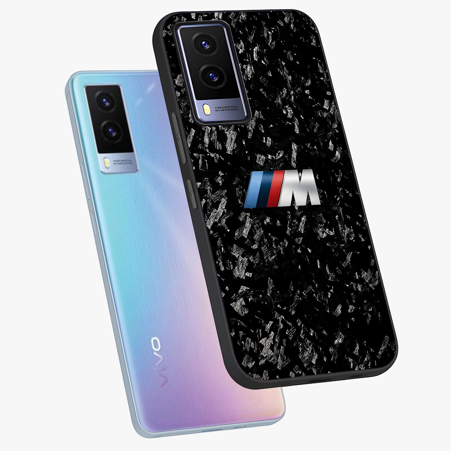 Carbon Speed Mark Glass Case displayed in angled mockup highlighting racing inspired carbon design and sleek aesthetic style.