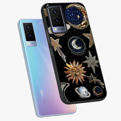 Celestial Gem Constellations Glass Case displayed in angled mockup highlighting gemstone inspired constellation design.