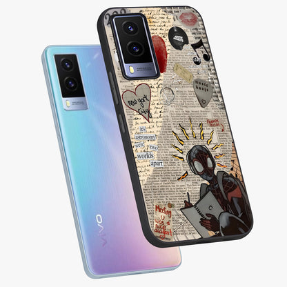 City Dream Sketch Glass Case displayed in angled mockup highlighting minimal city illustration with aesthetic sketch style.