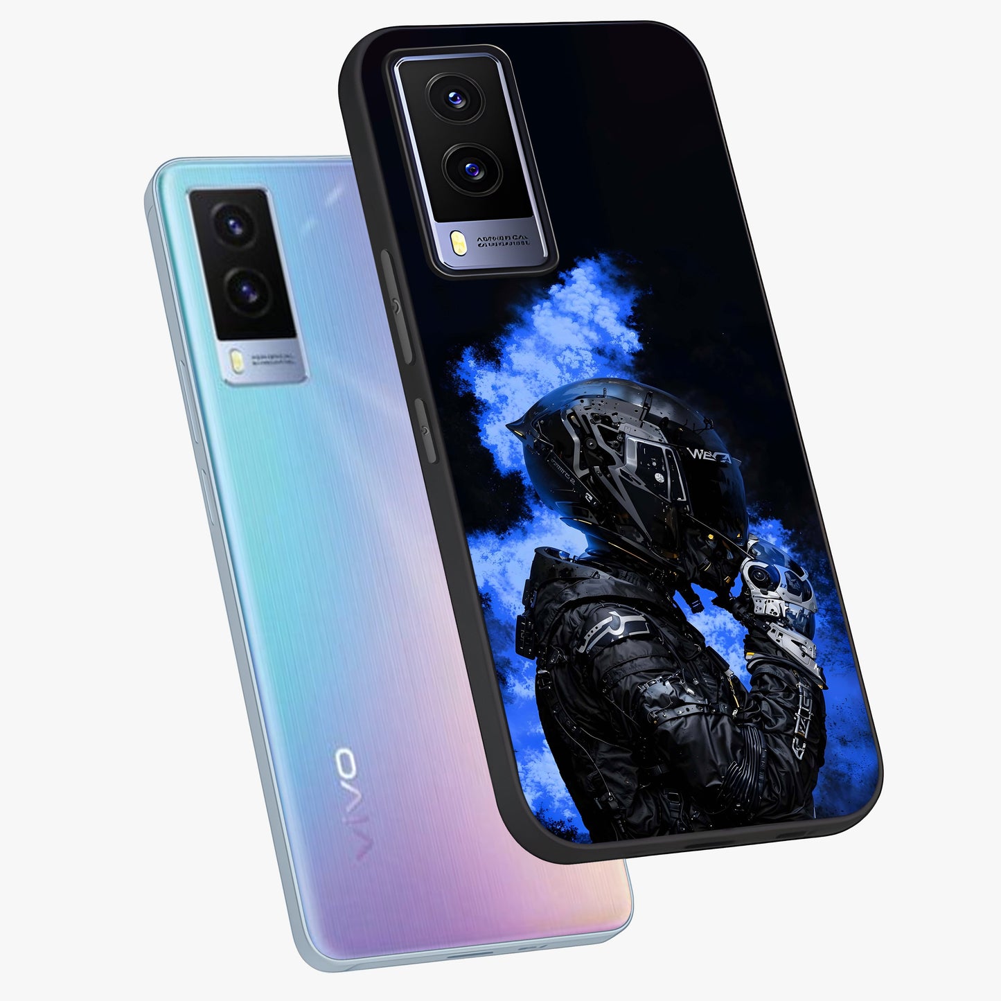 Cyber Sentinel Protocol Glass Case displayed in angled mockup highlighting digital cyber design with sci-fi aesthetic style.