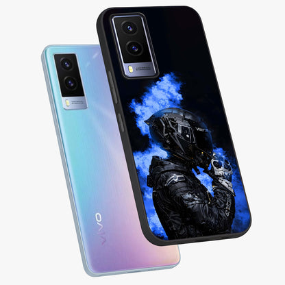 Cyber Sentinel Protocol Glass Case displayed in angled mockup highlighting digital cyber design with sci-fi aesthetic style.