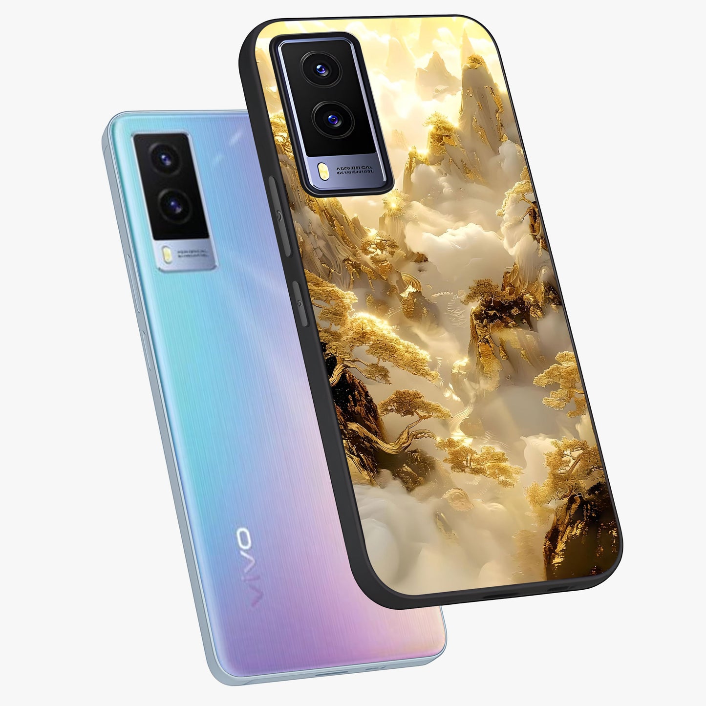Gates Of Illumination Glass Case displayed in angled mockup highlighting radiant portal inspired design with fantasy aesthetic.