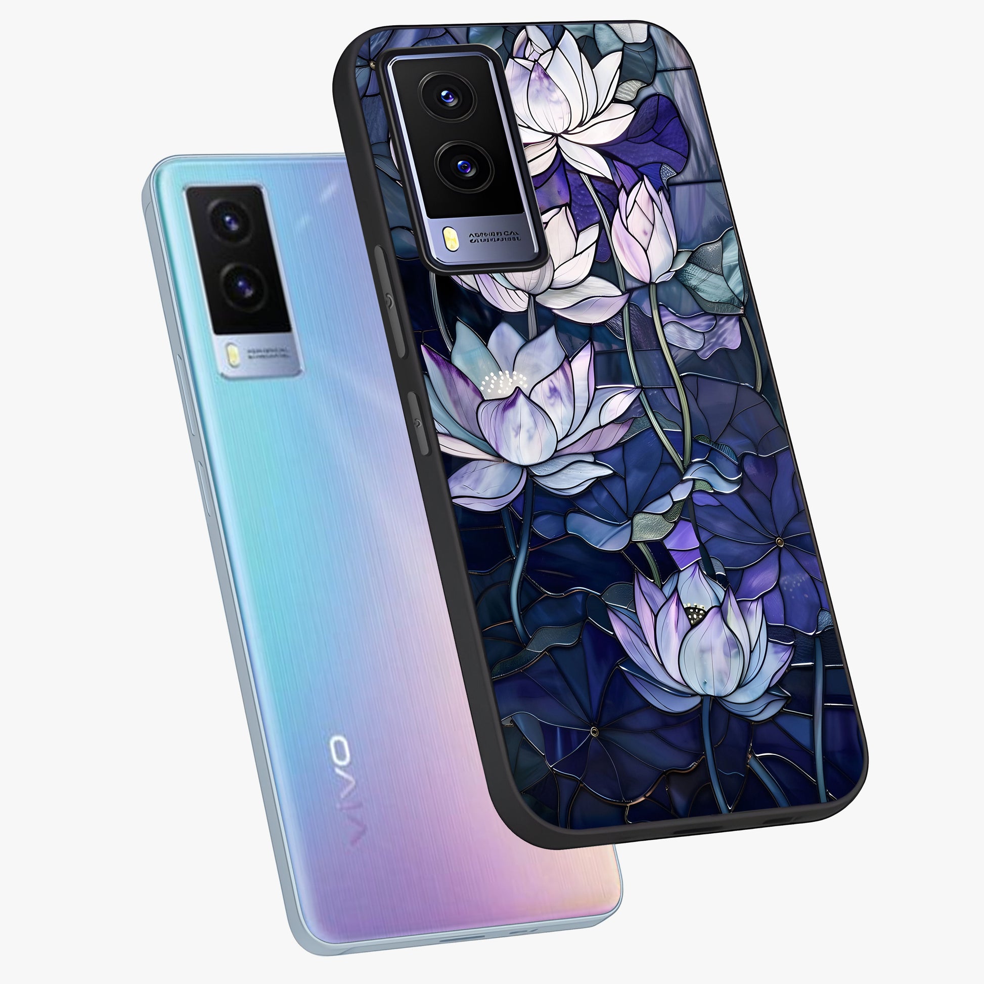 Gloss Petal Rush Glass Case displayed in angled mockup highlighting vibrant petal design with elegant floral aesthetic.
