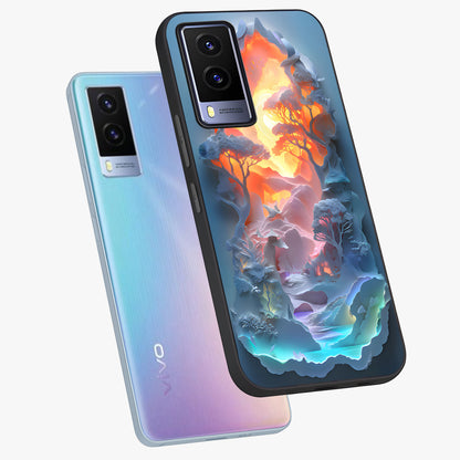 Glow Forest Portal Glass Case displayed in angled mockup highlighting mystical forest design with magical glowing aesthetic.