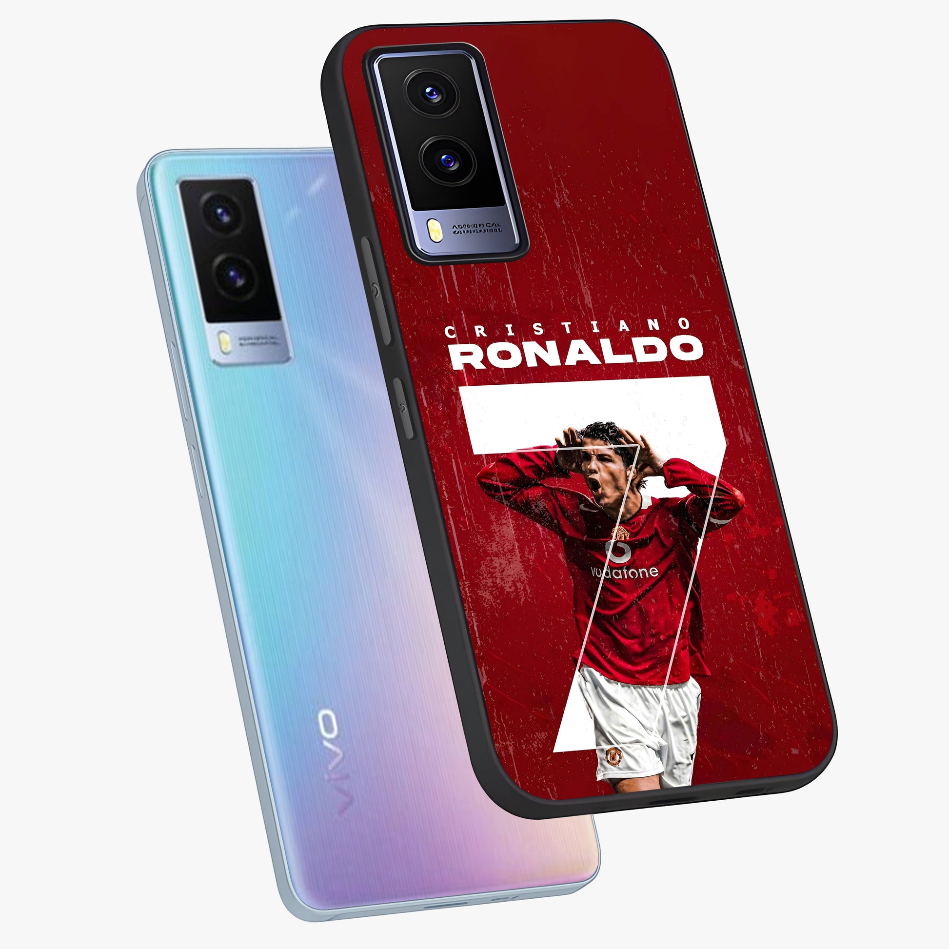 Goal Celebration Legacy Glass Case displayed in angled mockup highlighting energetic sports celebration design with bold athletic theme.