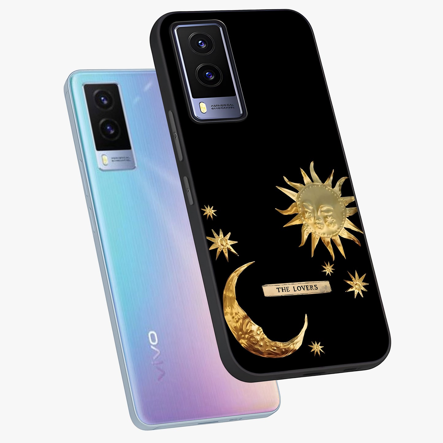 Gold Sun Blush Glass Case displayed in angled mockup highlighting radiant sun design with warm golden aesthetic.