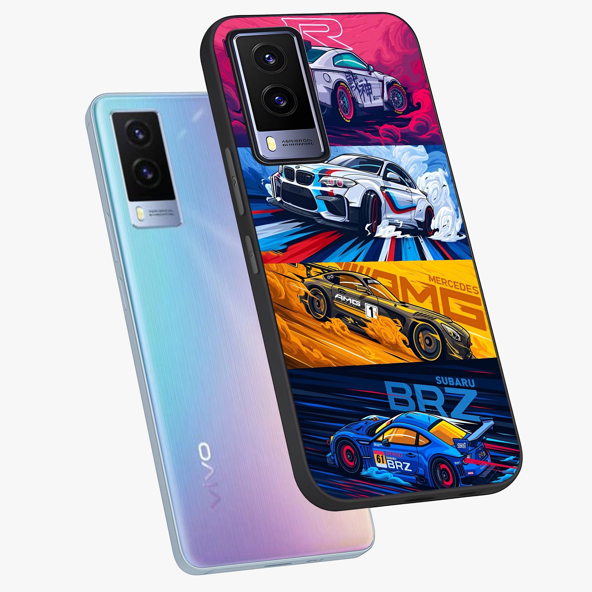 JDM Sports Car Glass Case displayed in angled mockup highlighting sleek Japanese racing car design with automotive aesthetic.
