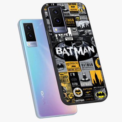 Knight Gotham Rise Glass Case displayed in angled mockup highlighting powerful knight silhouette design with dramatic aesthetic.