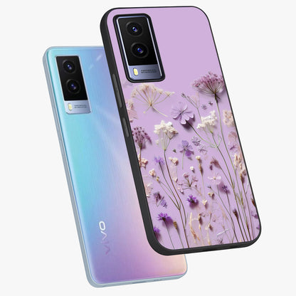 Lavender Blossom Dream Glass Case displayed in angled mockup highlighting dreamy lavender flower design with calming aesthetic style.