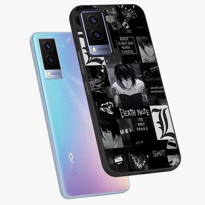 Midnight Chaos Mind Glass Case displayed in angled mockup highlighting chaotic artistic design with dramatic midnight aesthetic.