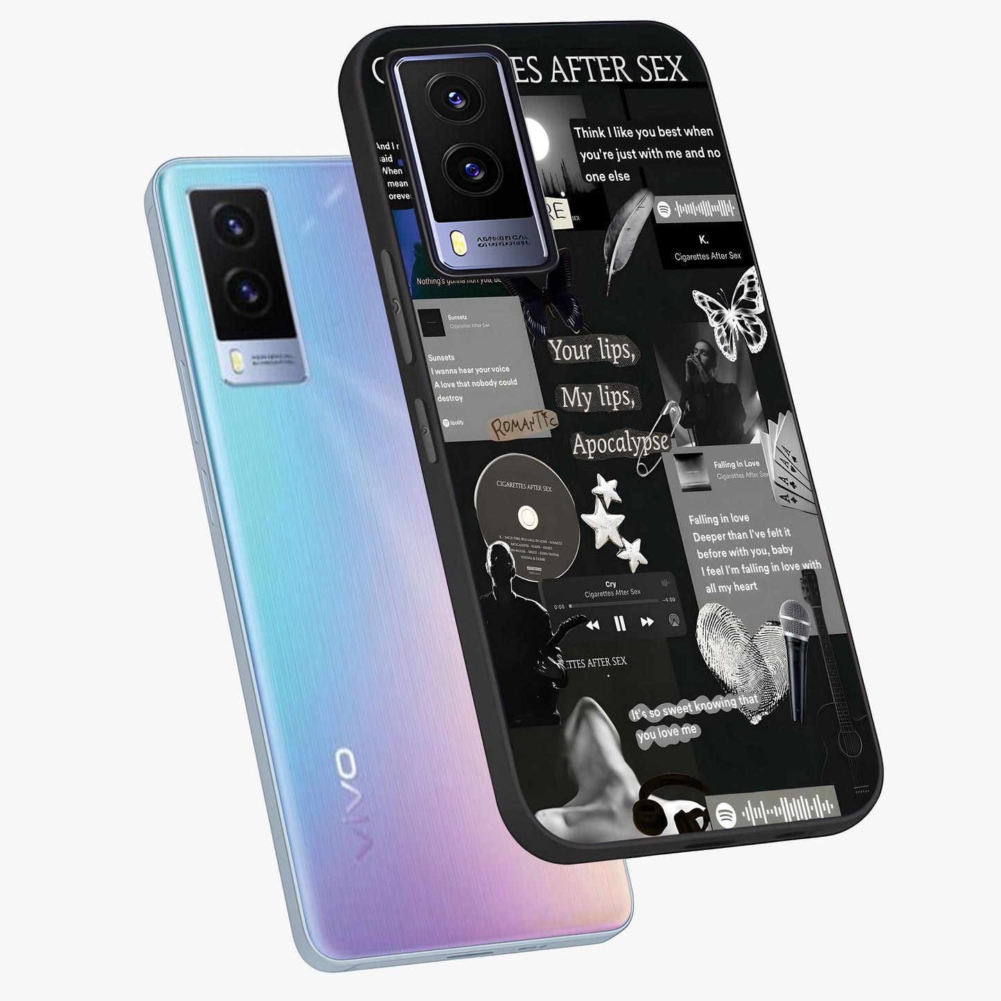 Midnight Love Echo Glass Case displayed in angled mockup highlighting elegant love inspired design with deep aesthetic style.