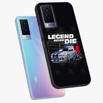 Midnight Racing Legacy Glass Case displayed in angled mockup highlighting dynamic automotive design with bold midnight aesthetic.