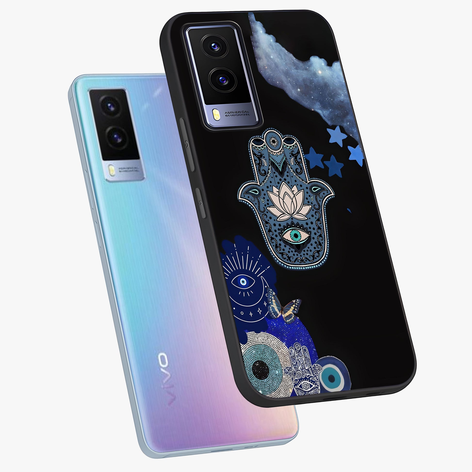 Mystic Hand Aura Glass Case displayed in angled mockup highlighting magical aura design with spiritual aesthetic style.