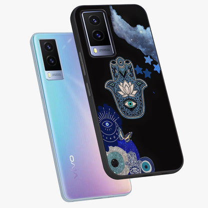 Mystic Hand Aura Glass Case displayed in angled mockup highlighting magical aura design with spiritual aesthetic style.