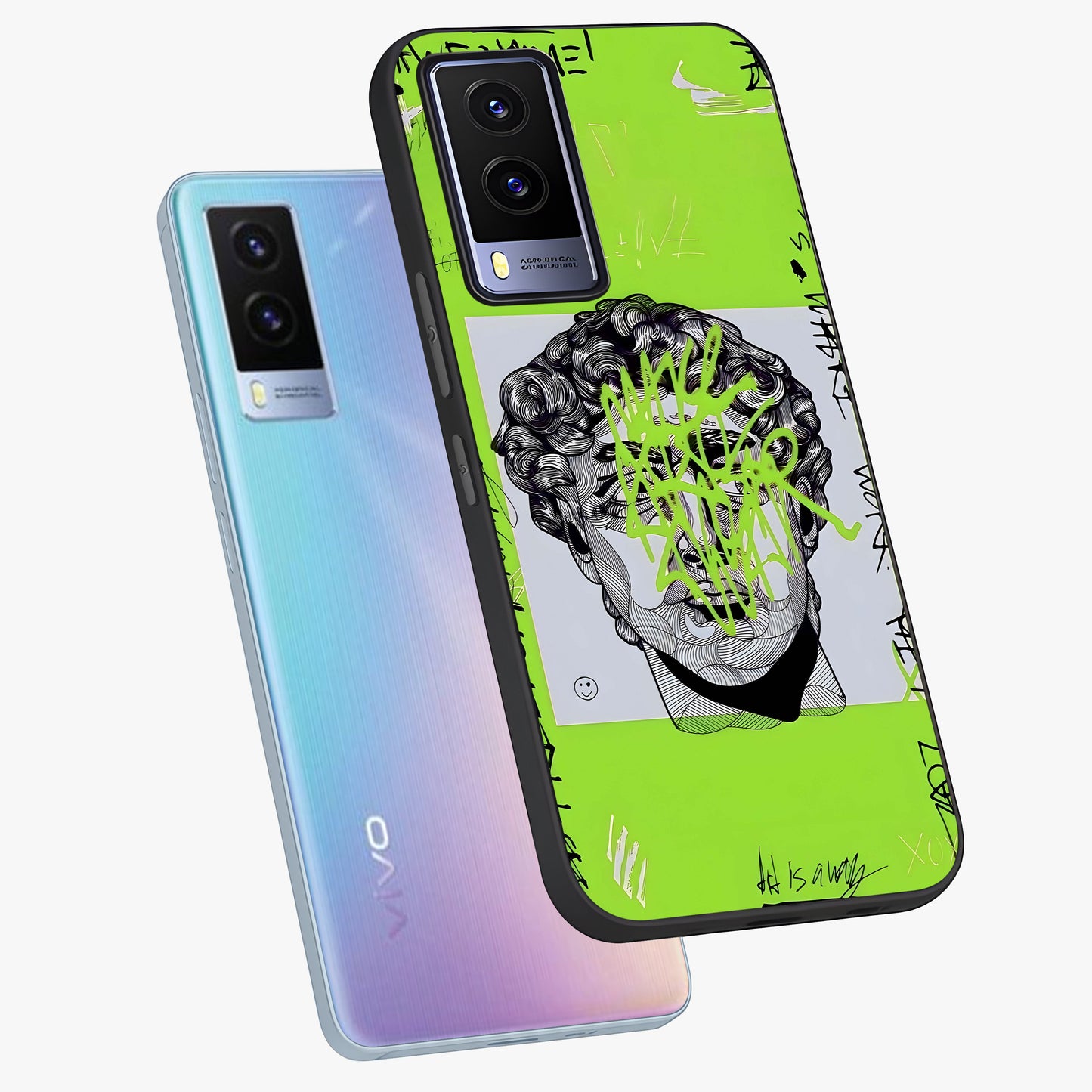 Neo Graffiti Rebellion Glass Case displayed in angled mockup highlighting urban street art design with rebellious aesthetic.