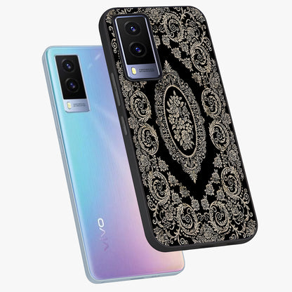 Noir Bloom Elegance Glass Case displayed in angled mockup highlighting refined flower design with stylish noir aesthetic.