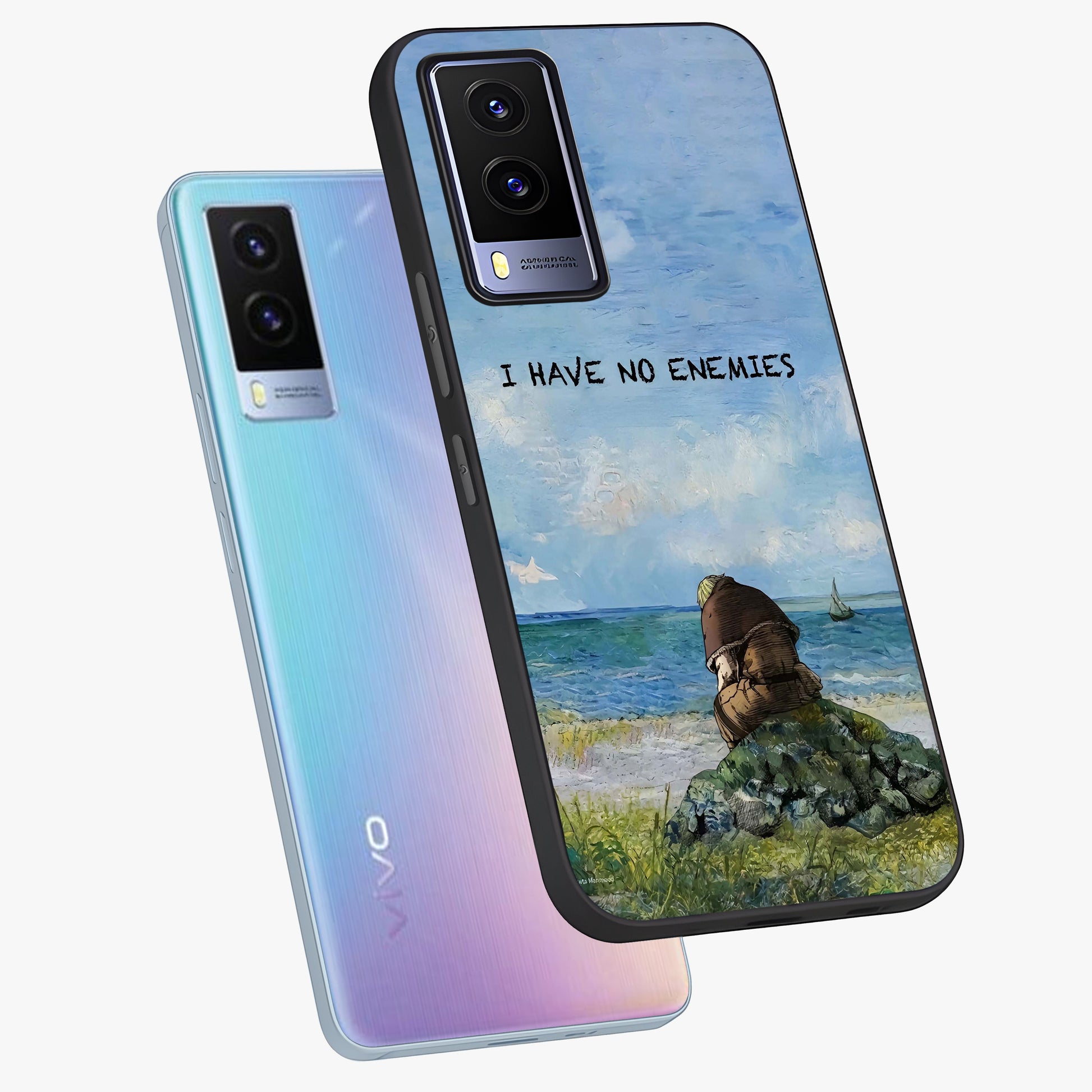 Peace Beyond War Glass Case displayed in angled mockup highlighting meaningful message design with artistic aesthetic style.