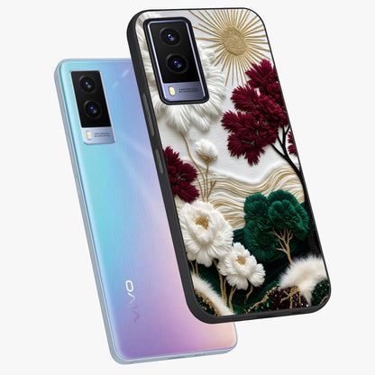 Radiant Bloom Elegance Glass Case displayed in angled mockup highlighting graceful floral design with radiant aesthetic style.