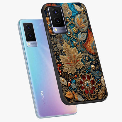 Royal Jewel Garden Glass Case displayed in angled mockup highlighting vibrant jewel inspired floral design with elegant aesthetic.