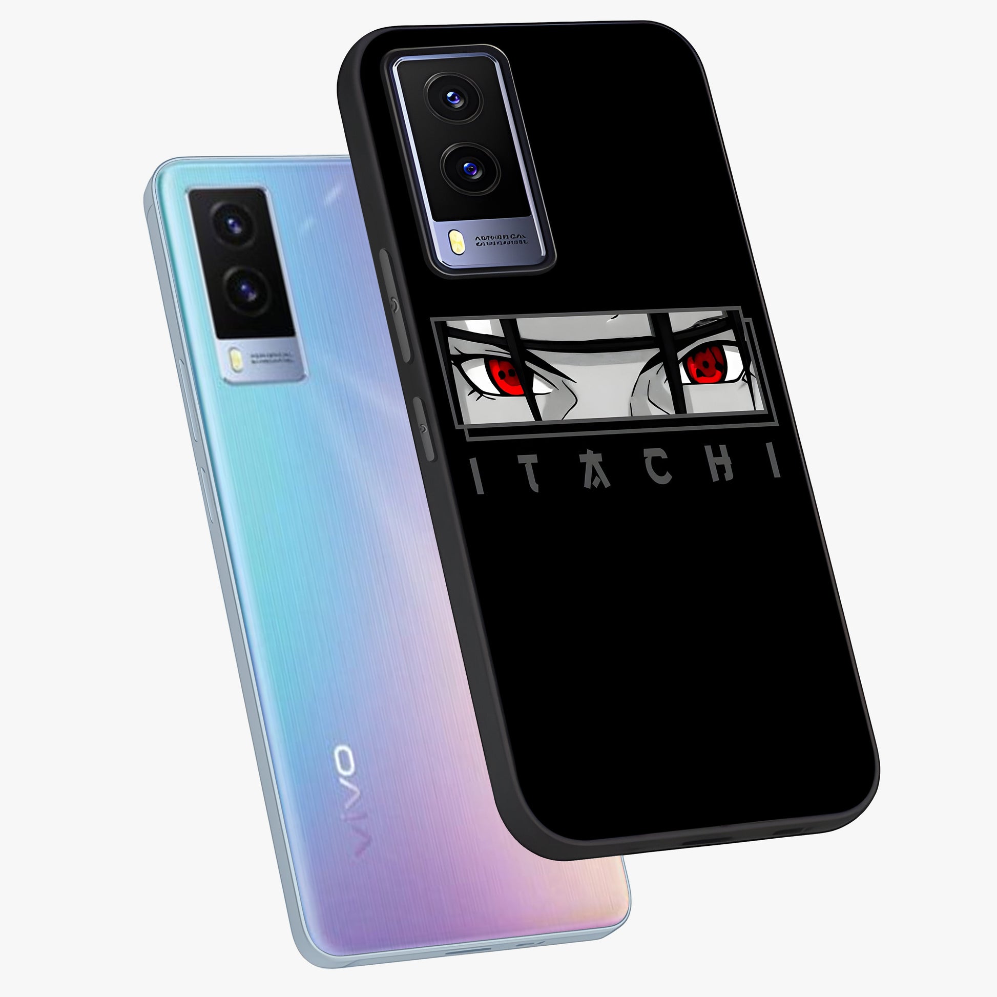 Scarlet Gaze Dominance Glass Case displayed in angled mockup highlighting intense visual design with bold scarlet aesthetic.