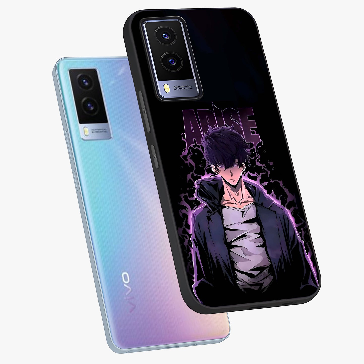 Shadow Monarch Awakening Glass Case displayed in angled mockup highlighting dramatic shadow warrior design with fantasy aesthetic.