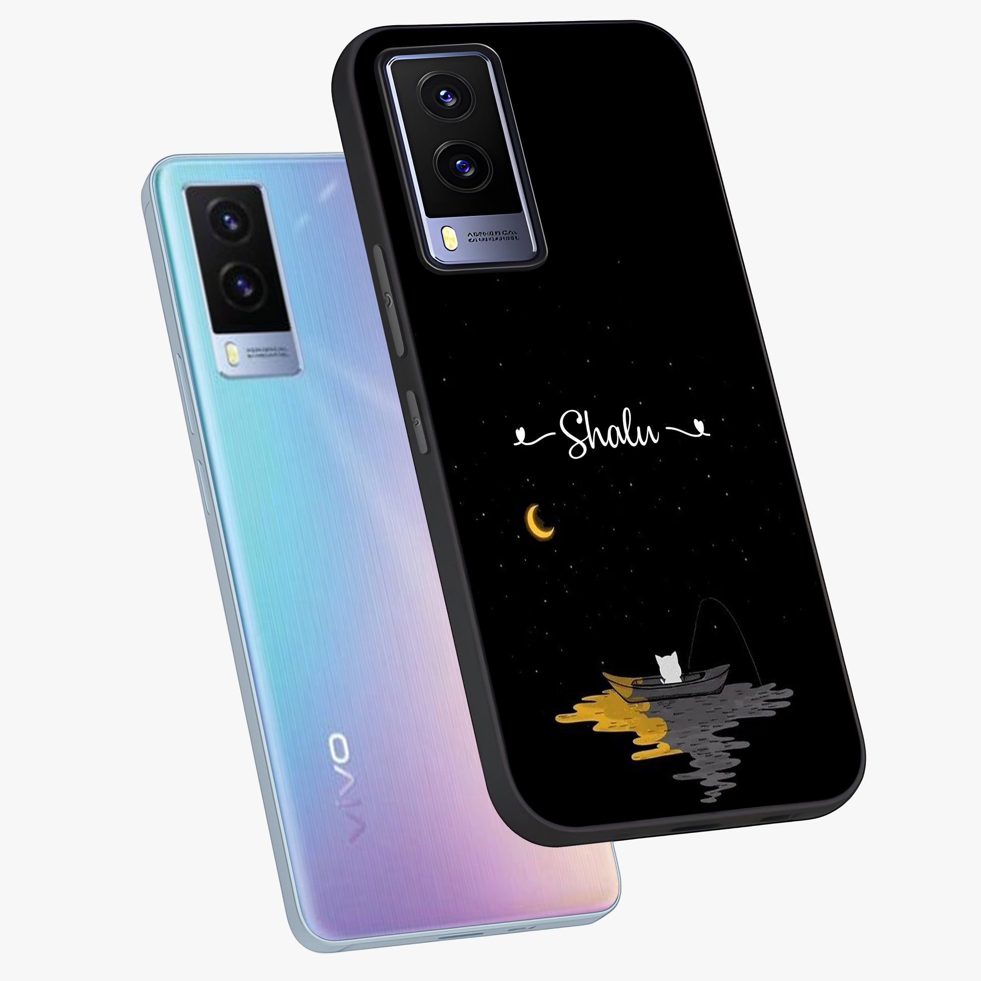 Silent Night Row Glass Case displayed in angled mockup highlighting peaceful evening design with dreamy night aesthetic.