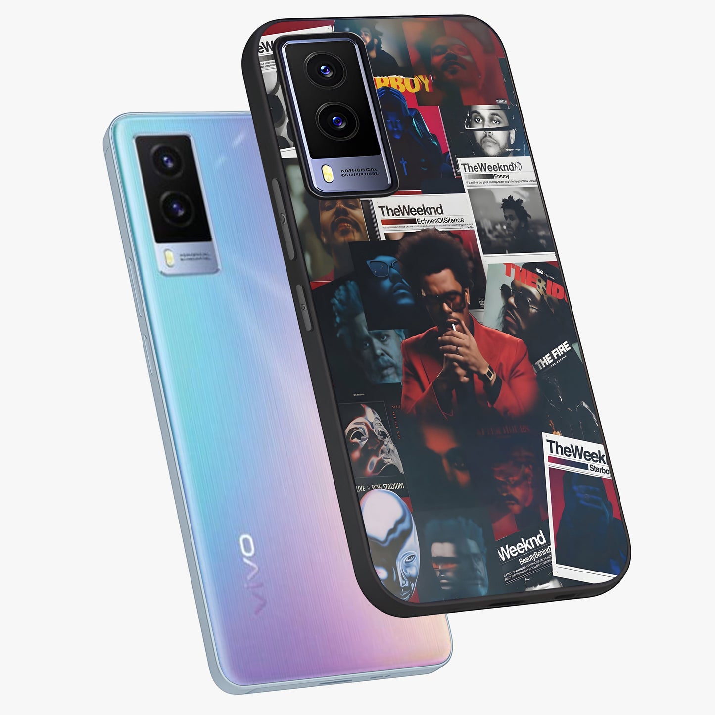 The Weeknd Glass Case displayed in angled mockup highlighting stylish pop culture inspired design with modern aesthetic.