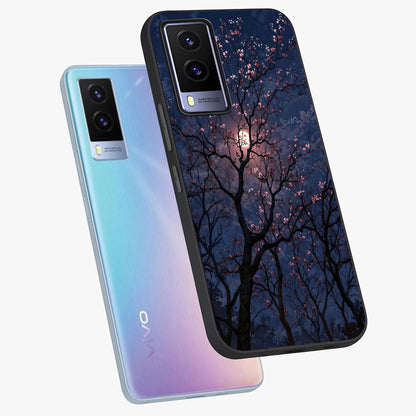 Twilight Sakura Serenade Glass Case displayed in angled mockup highlighting delicate sakura flower design with dreamy aesthetic.