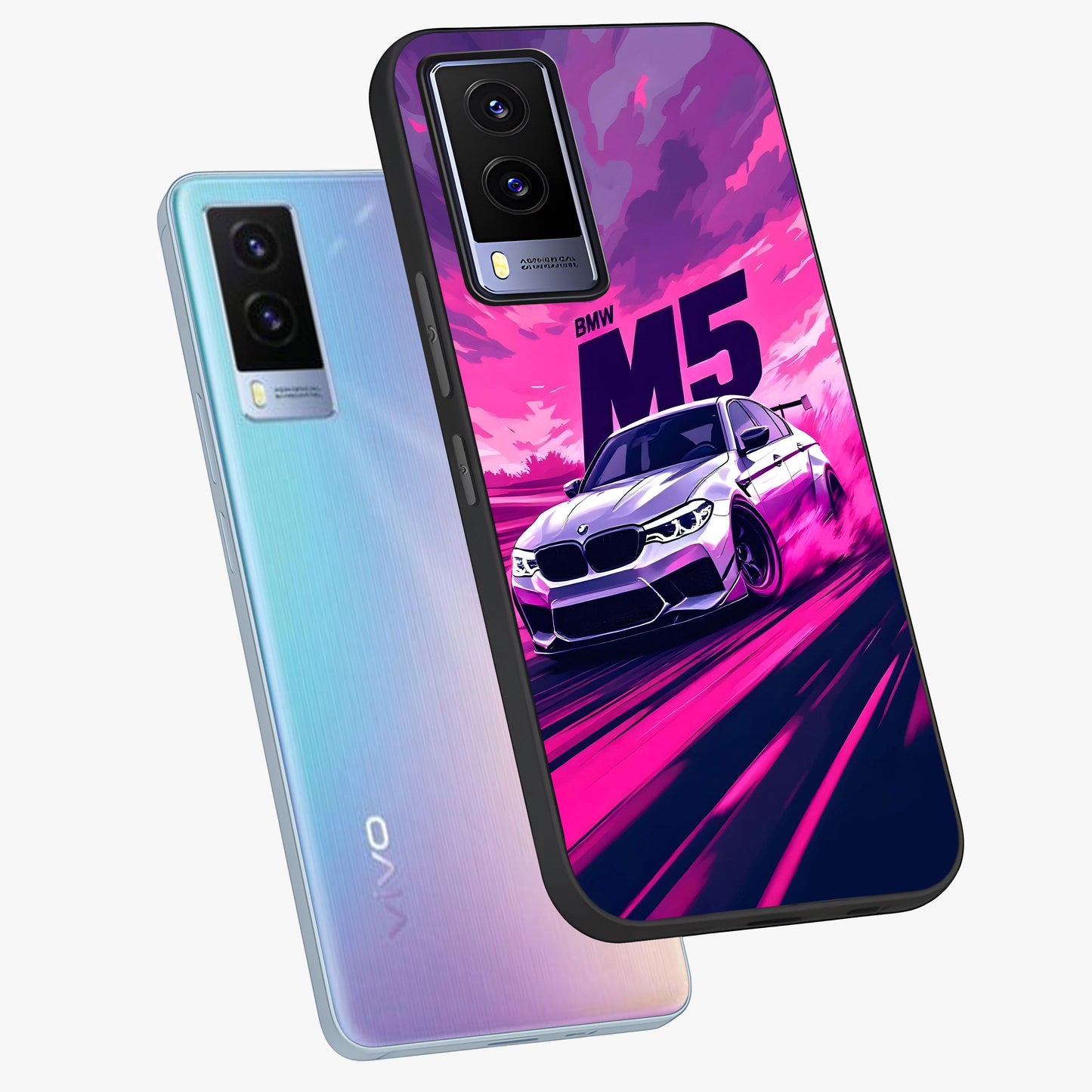 Velocity Drift Pulse Glass Case displayed in angled mockup highlighting dynamic drift design with sporty automotive aesthetic.
