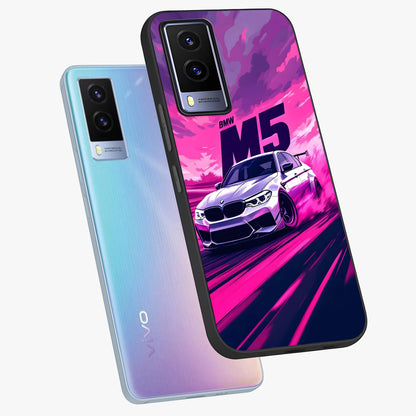 Velocity Drift Pulse Glass Case displayed in angled mockup highlighting dynamic drift design with sporty automotive aesthetic.