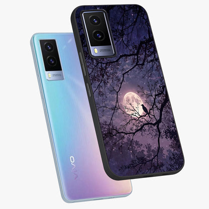 Whispering Moon Silence Glass Case displayed in angled mockup highlighting calm lunar design with dreamy night aesthetic.