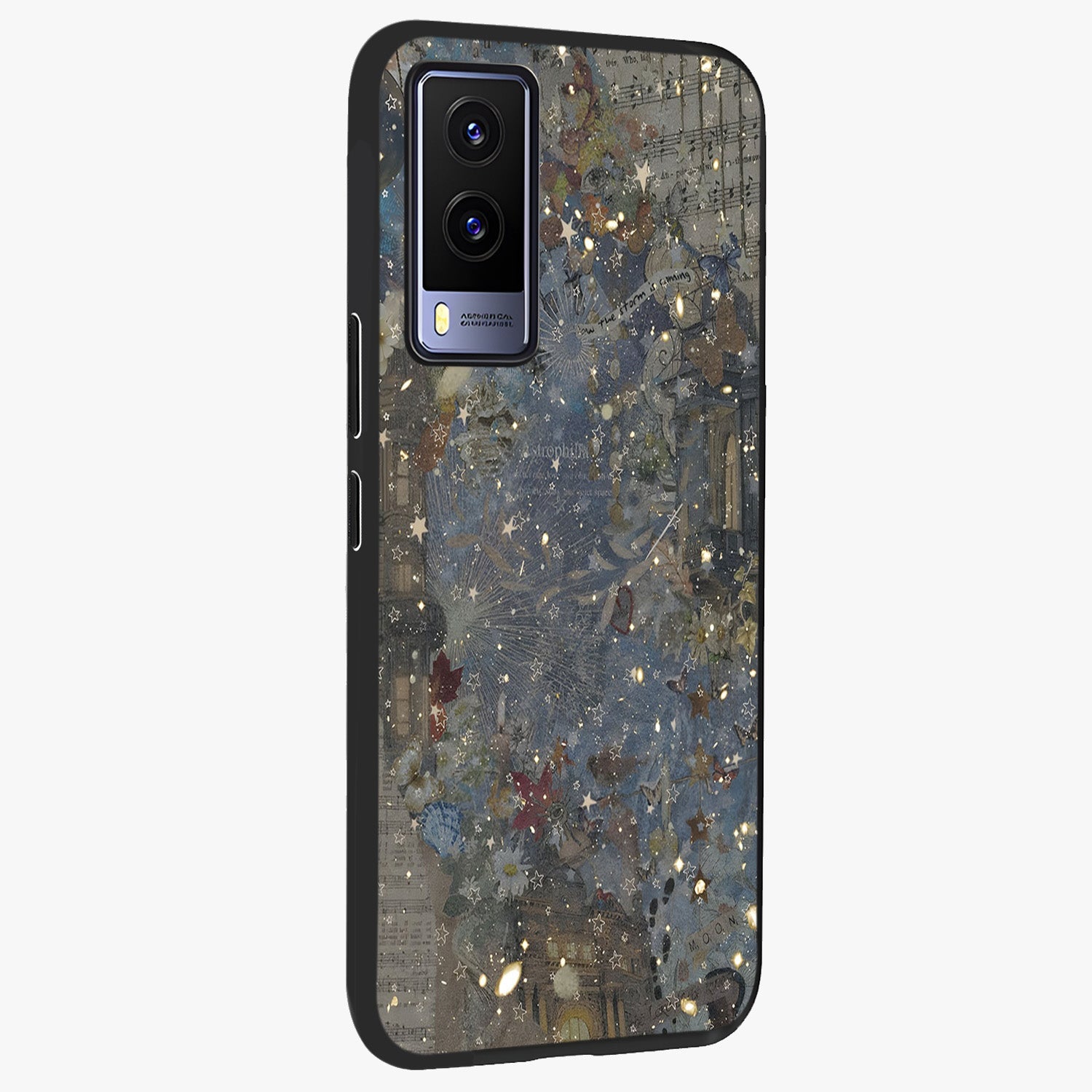 Aesthetic Astrolophia Glass Case upright view showcasing soft aesthetic theme with stylish modern look.