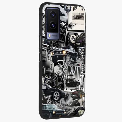 Aesthetic Dark Love Glass Case upright view showcasing dramatic romantic artwork with modern aesthetic style.