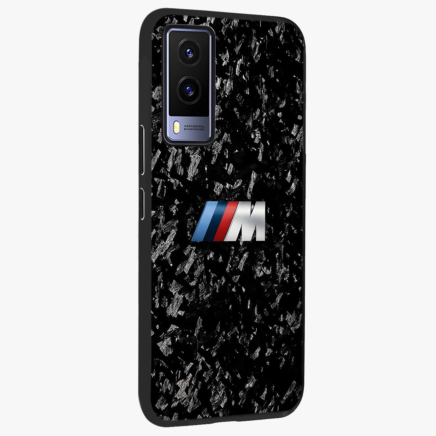 Carbon Speed Mark Glass Case upright view showcasing modern carbon speed graphic with bold automotive theme.