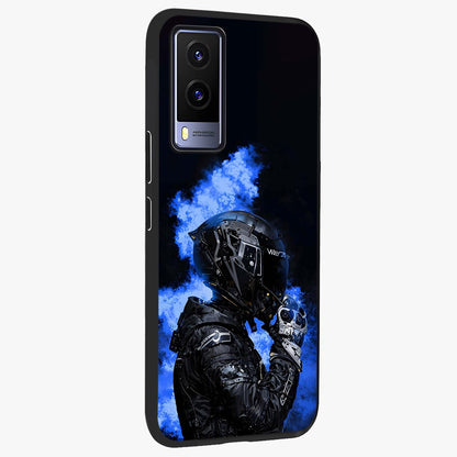 Cyber Sentinel Protocol Glass Case upright view showcasing advanced cyber sentinel artwork with futuristic tech theme.