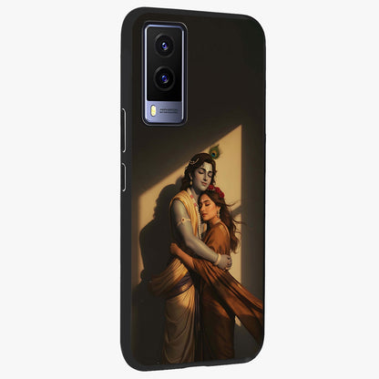 Divine Eternal Love Glass Case upright view showcasing graceful spiritual artwork with eternal love theme.