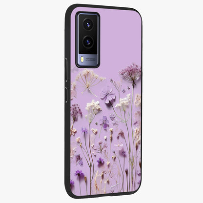 Lavender Blossom Dream Glass Case upright view showcasing delicate lavender blossom artwork with peaceful floral theme.
