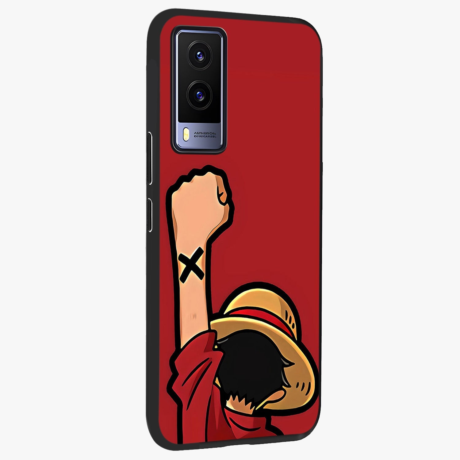 Luffy X Spirit Glass Case upright view showcasing striking anime artwork with adventurous character theme.