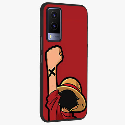 Luffy X Spirit Glass Case upright view showcasing striking anime artwork with adventurous character theme.