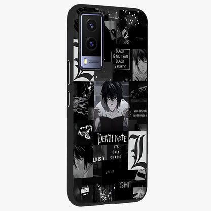Midnight Chaos Mind Glass Case upright view showcasing expressive abstract artwork with bold dark theme.