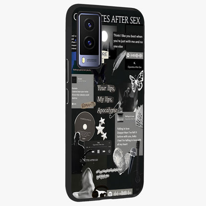 Midnight Love Echo Glass Case upright view showcasing expressive romantic artwork with dreamy midnight theme.