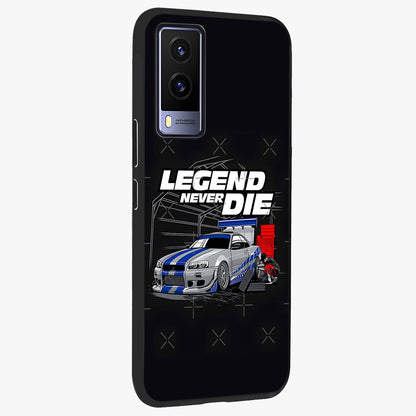 Midnight Racing Legacy Glass Case upright view showcasing powerful racing artwork with modern sports theme.