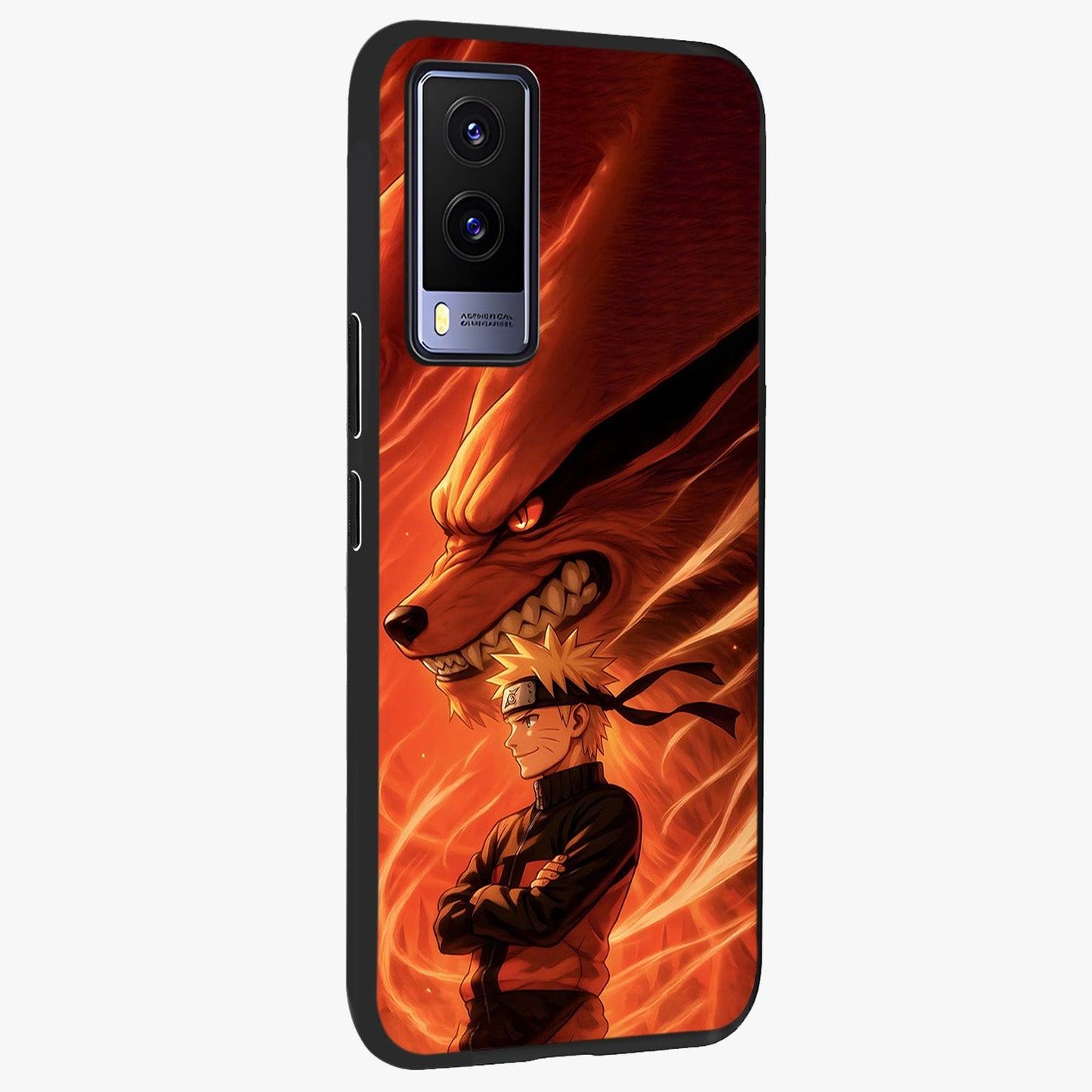 Nine Tails Legacy Glass Case upright view showcasing dramatic nine-tails artwork with intense anime themed design.